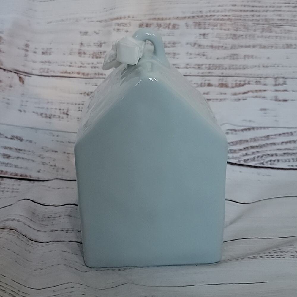 Rae Dunn Light Blue Snow Day Ceramic Birdhouse House Shaped Winter Decoration - Picture 5 of 12